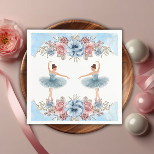 Serviette En Papier Aquarelle bleue mignonne Baby shower de Ballerina