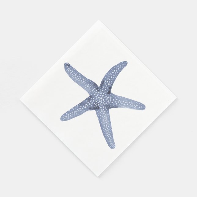 Serviette En Papier Aquarelle bleue Starfish Partie nautique Napkin (Coin)