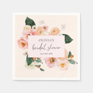 Serviette En Papier Aquarelle Boho Rose Floral