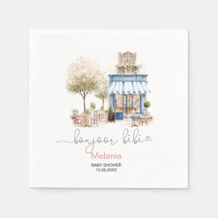 Serviette En Papier Aquarelle bonjoor bebe baby shower Assiette en pa