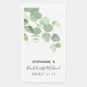 Serviette En Papier Aquarelle botanique Eucalyptus Bachelorette