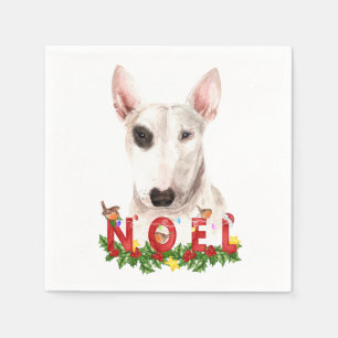 Serviette En Papier Aquarelle Bull Terrier Noel Noël