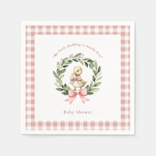Serviette En Papier Aquarelle Canard Baby shower de courge rose servie
