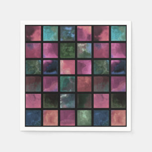 Serviette En Papier Aquarelle, carreau