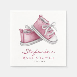 Serviette En Papier Aquarelle Chaussures pour bébé rose C'est un Baby 