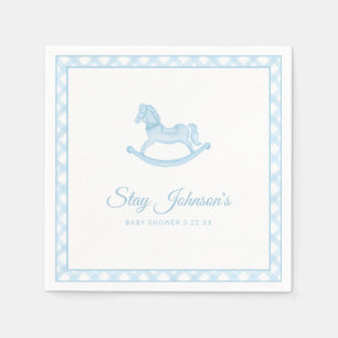 Serviette En Papier Aquarelle Cheval En vichy Baby shower