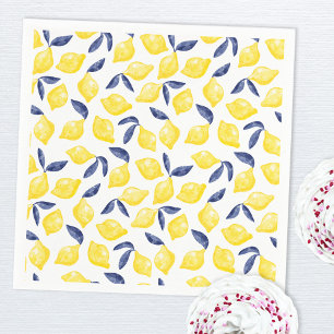 Serviette En Papier Aquarelle Citron Motif