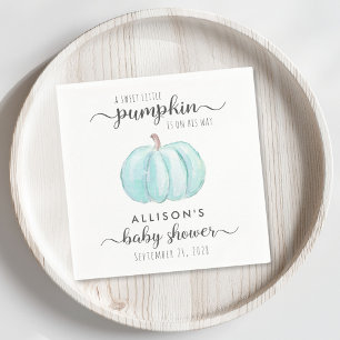 Serviette En Papier Aquarelle Citrouille mignonne bébé garçon douche