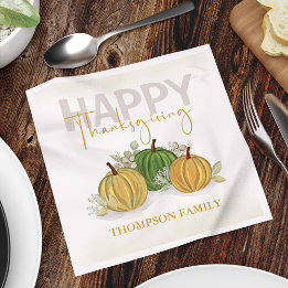 Serviette En Papier Aquarelle Citrouille simple Bon thanksgiving gourd