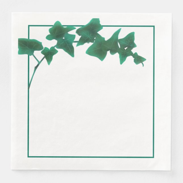 Serviette En Papier Aquarelle classique Vert Anglais Ivy (Devant)