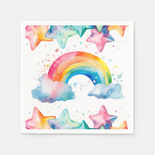 Serviette En Papier Aquarelle coloré Rainbow Papier Napkin