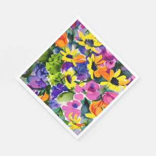 Serviette En Papier Aquarelle colorée Art Floral