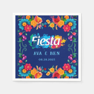 Serviette En Papier Aquarelle colorée Floral Fiesta Mariage