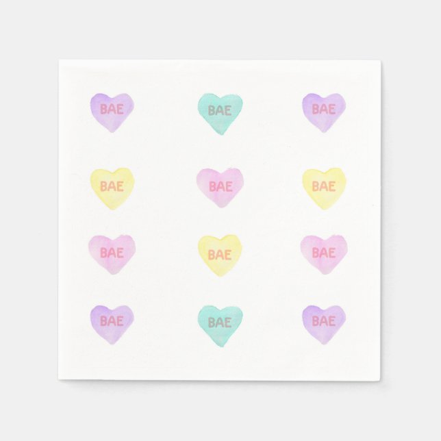 Serviette En Papier Aquarelle Convo Heartz BAE Napkins (Devant)