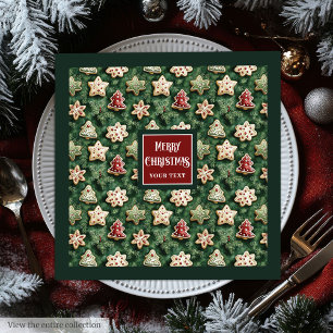 Serviette En Papier Aquarelle Cookies de Noël rouge vert serviettes