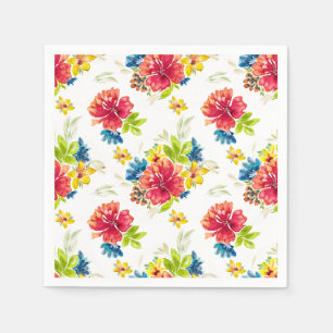 Serviette En Papier Aquarelle couleur éclat floral serviettes