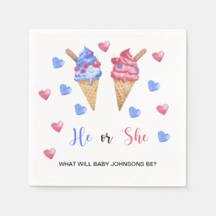 Serviette En Papier Aquarelle crème glacée sexe révéler