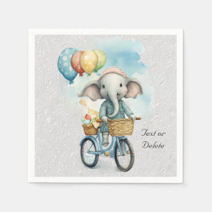 Serviette En Papier Aquarelle Cyclisme Eléphant serviettes