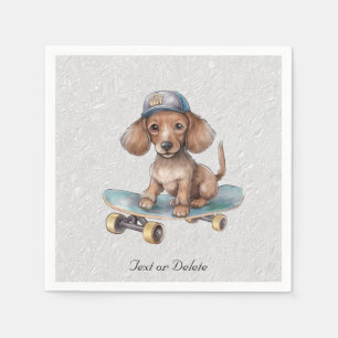 Serviette En Papier Aquarelle Dachshund