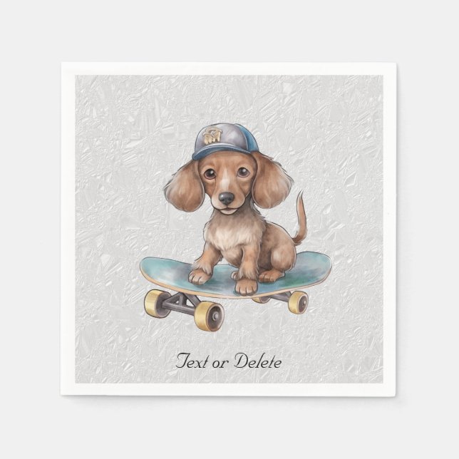 Serviette En Papier Aquarelle Dachshund (Devant)
