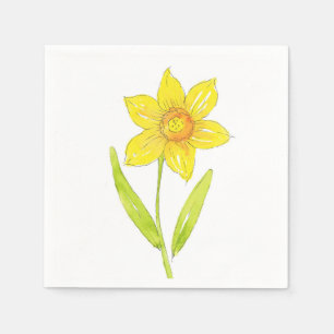 Serviette En Papier Aquarelle Daffodique 2