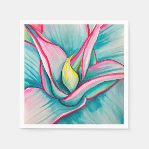 Serviette En Papier Aquarelle d'agave succulent art