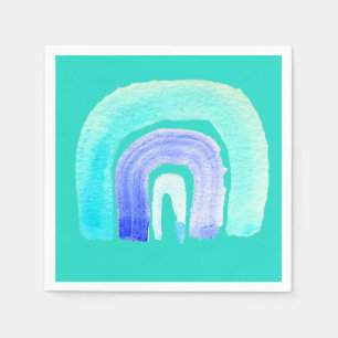 Serviette En Papier Aquarelle d'amour bleu arc-en-ciel