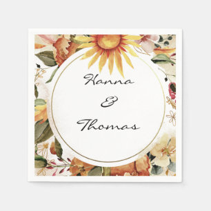 Serviette En Papier Aquarelle d'automne Mariage floral