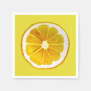 Serviette En Papier Aquarelle de citron mou illustration art fruitier