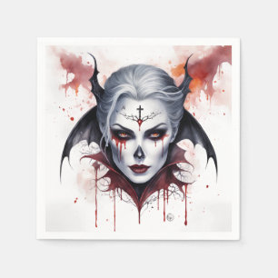 Serviette En Papier Aquarelle de femme mystique Vampire - Art Enchanta