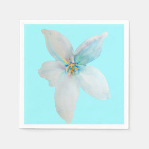 Serviette En Papier Aquarelle de fleur pastel blanc