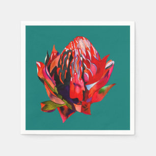 Serviette En Papier Aquarelle de fleurs indigènes de Waratah