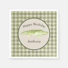 Aquarelle de l'alligator mignonne Nom Anniversaire