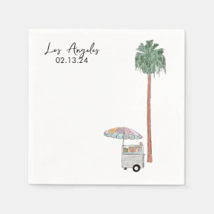 Serviette En Papier Aquarelle de Los Angeles
