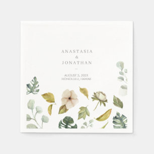 Serviette En Papier Aquarelle de mélange tropical