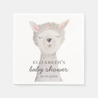 Aquarelle de mignonette lama. Baby shower amusant