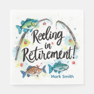 Serviette En Papier Aquarelle de retraite de pêche
