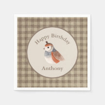 Aquarelle d'oiseau mignonne Nom Anniversaire