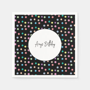 Serviette En Papier Aquarelle Dots Peint à la main coloré Anniversaire