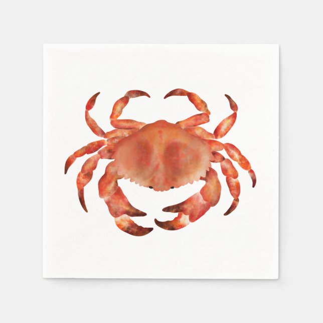 Serviette En Papier Aquarelle du crabe côtier (Devant)