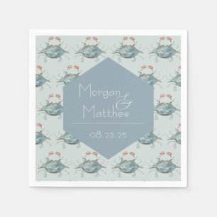 Serviette en papier aquarelle élégante crabe