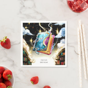 Serviette En Papier Aquarelle Enfants Pastel Histoire Anniversaire