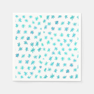Serviette En Papier Aquarelle étoile - turquoise