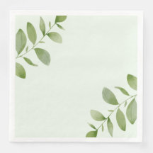 Aquarelle feuille rustique Napkin