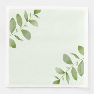 Serviette En Papier Aquarelle feuille rustique Napkin