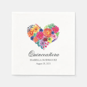 Serviette En Papier Aquarelle Fiesta Quinceañera