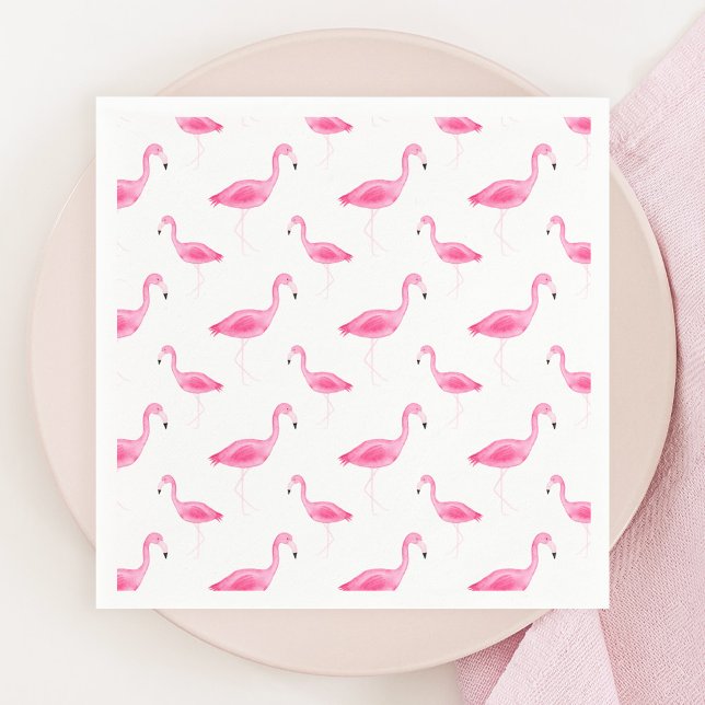 Serviette En Papier Aquarelle Flamingo Patte (Créateur téléchargé)