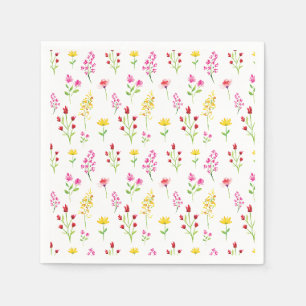 Serviette En Papier Aquarelle Fleur sauvage Anniversaire Motif Floral