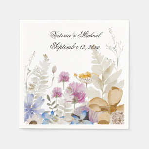 Serviette En Papier Aquarelle Fleur sauvage Floral Naples