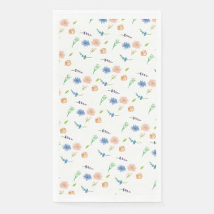 Serviette En Papier Aquarelle Fleur sauvage Pastel Motif peint